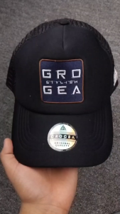 Grogea Topi Jaring Pria Wanita GA 02 Hitam Trucker Hat Bordir Patch Distro