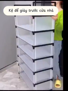 Kệ inox 5 tầng có vách ngăn chắn bụi giá inox để giày dép 5 tầng có nắp đậy tủ giày thế hệ mới