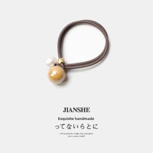 K-style Elegant Ball Pearl Hair Rope Net Red Hair Ring Female Fancy Hair Elastic Band Ponytail Hair Ring Headdress