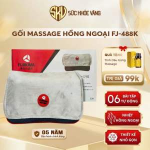 Gối massage FUJIKIMA FJ-488K hồng ngoại đa năng sử dụng được nhiều vị trí đau nhức