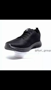 FIURI - ANDO - Evald 40-43 Full Hitam- Sepatu Kets Pria - Sepatu Sneakers Pria - Sepatu Olahraga Sport Pria - Sepatu Casual Kanvas - Sepatu Jogging Lari Fitness Gym Senam Pria - Sepatu Sekolah Bertali SMP SMA