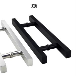 Modern minimalist black square stainless steel door knob heavy duty main door door handle for wood doors glass doors