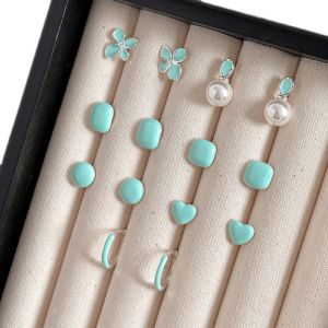 S925 Pure Silver Flower Pearl Earrings Womens Geometric Minimalist Design Fashion Jewelry Fresh out New Style for Autumn