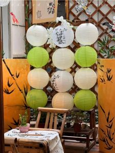New Chinese Style Paper Lanterns Decorative Class Ceiling Hanging Ornaments for Kindergarten Corridor Decoration Children Painting