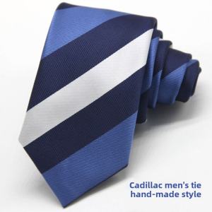 Cadillac 4S Store Exclusive Mens Tie Womens Silk Scarf Decorative Geometric Pattern Business/OL Style Double-Sided Scarf
