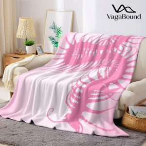 BILIBILI | Pink Fern Silhouette Flannel Blanket Warm Soft Halloween Christmas Decorative Couch Warm Cozy All-Season Gift