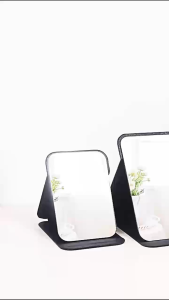 Foldable Makeup Mirror Bedroom Makeup Mirror Product crafted from leather