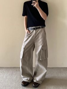 กางเกงทำงานทรงตรง American Retro Cleanfit ทรงหลวม สำหรับผู้ชายและผู้หญิง ฤดูร้อน 2025 กางเกงขายาวทรงตรงสไตล์ย้อนยุค