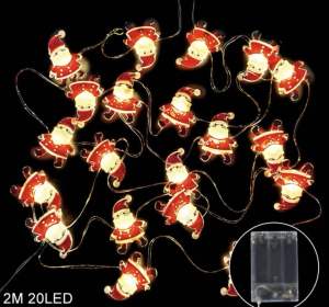 2M 20LED Santa Claus Christmas Light Snowman Xmas Tree Fairy String LED Lights Snowflakes Elk Hanging Ornaments For Home Decor Christmas Tree Decorations Christmas Decor New Year Decorations 2024 Christmas Decorations For Home 2023 santa claus christmas