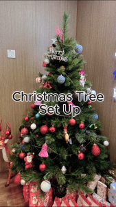 1.8 Meter Christmas Tree Realistic Dense PVC Tree with 307 Tips Metal Stand Easy Install Dense Artificial Xmas Tree + Free Fairy Light