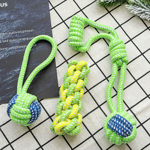 Durable Dog Toy Chew Resistant Teeth Grinding Rope Knot Ball Interactive Tug of War for Puppies Golden Retriever Border Collie