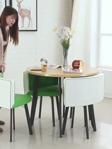 SAINTVILLA 80CM + four stools dining table set small round table reception table family dining table