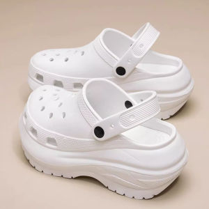Womens Summer Thick Bottom EVA Slippers Indoor Outdoor Office Wearable Cloud Hole Shoes Celebrity Light Wheel Casual Sandals