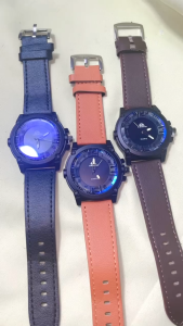 Jam Tangan Analoq Kasual QS Pria Terbaru Strap Kulit Display Quartz