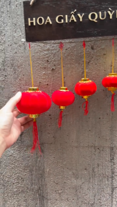 ĐÈN LỒNG ĐỎ NHUNG mini trang trí Tết - lẻ 1 cái