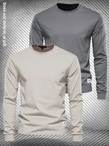 WEIQIYUE | Áo Thun Tay Dài Phong Cách Đa Dụng 100% Cotton Thu Đông Xuân
