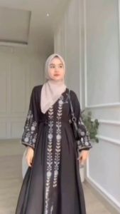 Gamis Mewah Terbaru Rauna Dress Crinkle Bordir Gamis Kondangan Gamis Lebaran Gamis Pesta