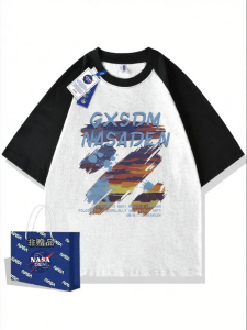 American Style Cotton Oversized Casual Short Sleeve T-Shirt