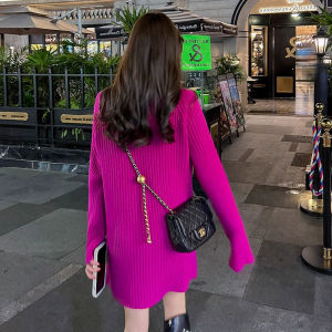 High Neck Fashionable Lazy Vibe Knit Sweater Dress
