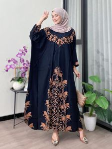 KAFTAN RAYON PREMIUM JUMBO MOTIF JASMIN TEBAL ADEM LD 175 CM PB 135 CM
