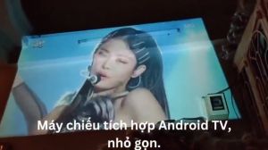 Máy chiếu mini HY300 nhỏ gọn ttích hợp ANDROID TV Ver 12 kết nối loa ngoài Bluetooth có cổng kết nối USB HDMI & loa dây