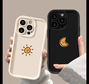 Phone Case  The sun and moon smile For iphone 11 12 13 14 15 Pro Max Casing silicone xr xs Max 7 8 Plus 11Pro 13Plus