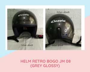 Helm bogo retro classic JM GREY GLOSSY