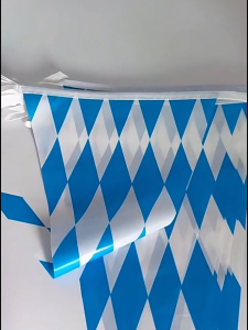 10m ป้าย Oktoberfest สีน้ำเงินขาว ธงหลากสี  ธงตกแต่ง  ธงจัดงาน ธง PVC ธงราว ธงจัดงาน งานฉลอง