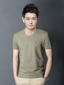 ROMON | Lormen Mens Short Sleeve T-Shirt Summer Thin Ice Silk Linen Round Neck Dad Clothes Chinese Style Fashionable Urban Cotton Blend