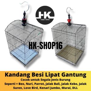 Kandang gantung lipat uk 58x42x38 terlaris cocok untuk berbagai macam burung