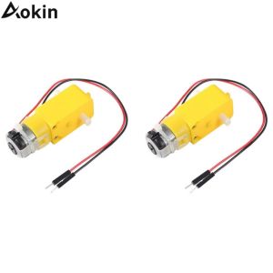 2pcs TT Motor Dual DC 3-6V Gearbox Motor 200RPM Ratio 1:48 Shaft Motor with 2.54mm Wire for Arduino DIY Smart Car Robot