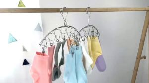 Móc Chùm Phơi Quần Áo Trẻ Em Móc Phơi Đồ Quần Áo Con Tất Có Thanh Chắn Gió