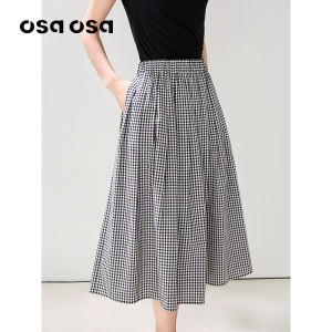 OSA | French Vintage Pure Cotton Plaid A-Line Skirt