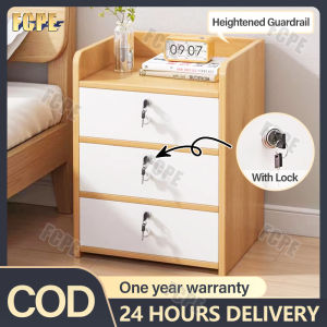 🚀24-Hour Delivered🚀Bedside Table Nordic Style Drawers Night Stand Storage Cabinet for Bedroom Home Wooden Furniture Decoration Bedside Table Minimalist With Lock