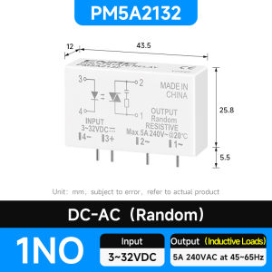 ENMG | ENMG PCB Pin Rơle Trạng Thái Rắn PM5D 3-32Vdc Điều Khiển DC-DC Không Tiếp Xúc Tương Thích 5A 24V Cho Mục Đích Chung