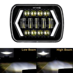 7x6 5X7" LED Headlight White DRL Amber Hi/LowTurn Signal For 4x4 Jeep YJ Cherokee XJ Trucks H4 7 inch Square Headlamp