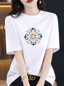 SUSHOUWANGE | Round Neck Short Sleeve T-Shirt Loose and Slim Fit Red New