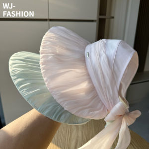 【WJ】Summer Versatile Fashion Large brimmed Sunshade Hat for Womens Outdoor travel empty top sun protection fisherman hat