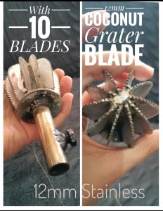 12mm Coconut Grater 10 Bladed Stainless fit in washing machine motor