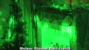 Lampu Meteor LED isi 8 Tabung/45cm: Lampu Meteor Set 8 Tubes 4.5Mtr Rainbow RGB Rain Snow Tongkat Taman Hias Meteor Anti Air Dekorasi Pesta Natal Taman Outdoor Indor PTT
