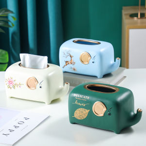 กล่องใส่กระดาษทิชชู่เซรามิกสไตล์นอร์ดิกไอเดียสร้างสรรค์สำหรับใช้ในบ้านหรูหราเบาๆของตั้งโชว์ตกแต่งห้องรับประทานอาหารห้องรับแขกทันสมัยสไตล์ยุโรปกล่องเก็บของตั้งโต๊ะ