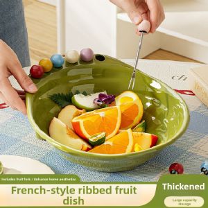 Colorful Attractive Fruit Plate with Fork