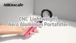 AliKisscafe 58mm Bottomless Portafilter Cà Phê Espresso Naked Lay Flat CNC Nhôm Khắc Rỗng Cho E61 Dụng Cụ Pha Cà Phê Barista