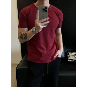 Cleanfit Fitness Short Sleeve T-Shirt Mens Style Black Shoulder Fit Body Shape Outwear Breathable Summer Fashion Casual Tee