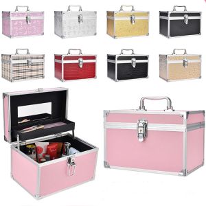 FOCANO Professional Makeup Storage Case Box Jewelry Aluminum Makeup Case 23*15*15cm