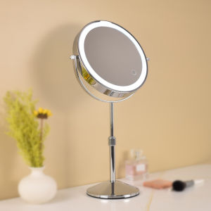 Adjustable Height LED Makeup Mirror Retractable Double Sided with Light Desktop Beauty Mirror YATONO Portable Comb/Mirror
