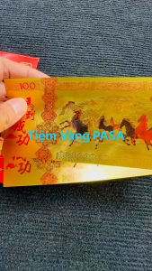 Lá Vàng Hình Con Ngựa ( Ngọ ) Macao 100 Lì Xì Tết May Mắn năm 2026