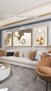 【InStock】Luxury Abstract Frame Wall Decor 3Pcs Mural Aesthetic Painting Sofa livingroom Home decor