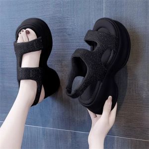 Womens Fashion Thick Sole Waterproof Platform Thick Sole Slope Heel Sandals