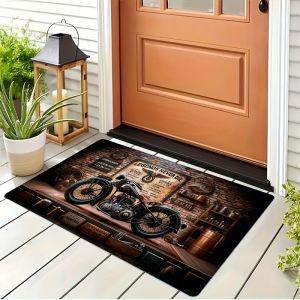 Thảm Trải Sàn Bằng Vải Flannel Của Câu Lạc Bộ Mô Tô Cổ Điển VIKAMA - Thảm Trong Nhà Ngoài Trời Dễ Lau Chùi Cho Phòng Khách Phòng Ngủ - Thảm Cửa Ra Vào Trang Trí Nhà Cửa Dịp Lễ Tạ Ơn
